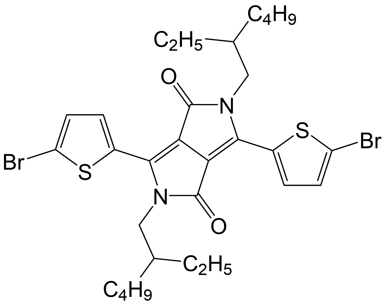 2,5-二(2-乙基己基)-3,6-二(5-溴噻吩基-2-)-吡咯并吡咯二酮